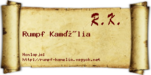 Rumpf Kamélia névjegykártya